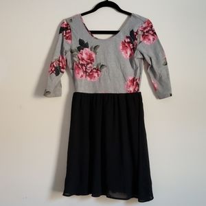 H&M gray floral dress